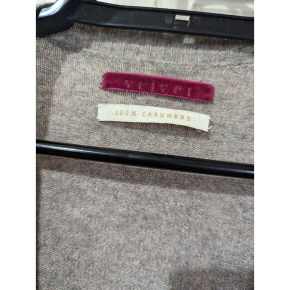 Velvet Gray Open Front Cardigan S 100% Cashmere Soft Cozy Womens Sweater Ribbed - Picture 7 of 7